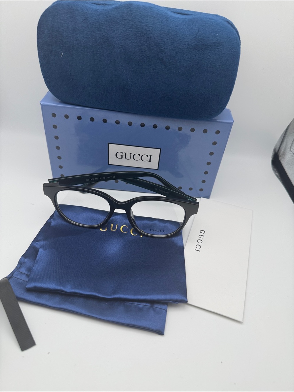 Gucci Women's Black and Blue Designer Optical Glasses